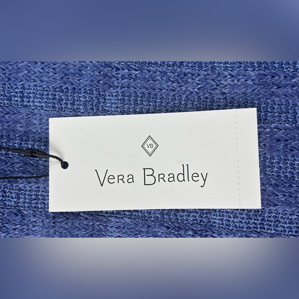 Vera Bradley | Straw Bucket Crossbody Bag | in Regatta Turtle Blue | NWT - Picture 3 of 9